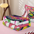 thumbnail image 5 of Homewish Graffiti Baseball Zipper Twin Comforter Sets with Fitted Sheet and 2 Pillowcases,Rainbow Ice Cream Drip Zipper Bedding Set For Girls,Pink Reversible,4 Pieces, 5 of 7