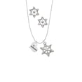 thumbnail image 2 of Delight Jewelry Silvertone Small Bridesmaid Heart Silver tone Snowflake Charm Necklace and Stud Earrings, 2 of 4