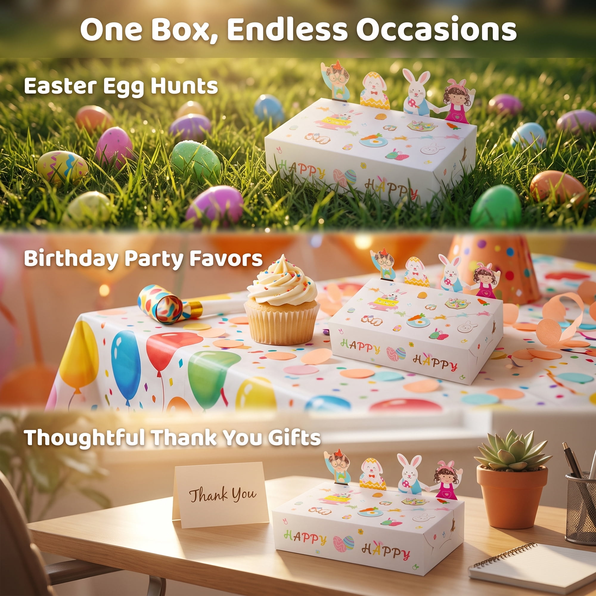 Unique Bargains Flat-Packed Folding Animal Shaped Gift Boxes 5.9" x 3.5"x 1.6"