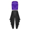 thumbnail image 3 of vastwit Mens Adult Arabian Prince Outfit Street Rat Suit Sleeveless Satiny Vest with Harem Pants Set Purple Black S, 3 of 6