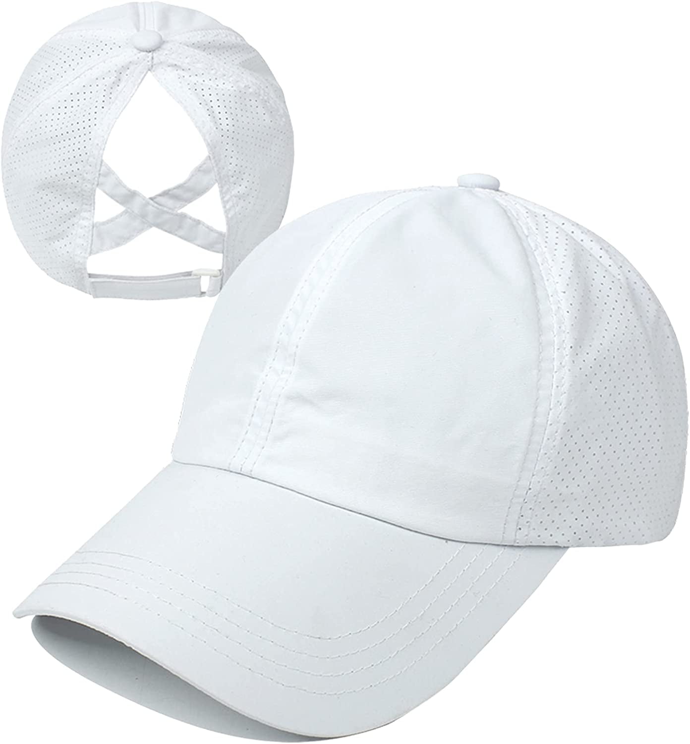 Criss Cross Ponytail Hat High Mesh Womens Baseball Cap Hat Ponytail Hat