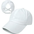 thumbnail image 1 of Gorra de béisbol con cola de caballo cruzada para mujer, ajustable, con moño alto desordenado, de secado rápido, 1 of 7