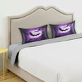 thumbnail image 5 of Dailycode Satin Pillow Case Standard Silk Pillow Cover for Hair and Skin Envelope Closure Bats Flying under Purple Moon 20"x26", 5 of 9