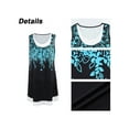 thumbnail image 3 of DYMADE Women's Sleeveless Floral Print Round Neck Loose Flowy Casual Mini Dress, 3 of 4