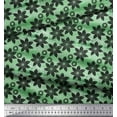 thumbnail image 3 of Soimoi Green Cotton Duck Fabric Black Sketch Floral Fabric Prints By Yard 42 Inch Wide, 3 of 3