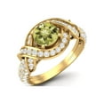 thumbnail image 2 of Estate Ring 6MM Round Lemon Quartz 925 Sterling Silver Gold Vermeil Women Valentines Day Gifts Ring, 2 of 4