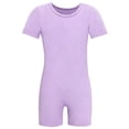 thumbnail image 2 of XIMIN Kids Girls One Piece Adaptive Clothes Anti-strip Romper Short Sleeves Solid Color Short Leg Jumpsuit Leotard Ballet Dance Gymnastic Active Bodysuit Unitard, 2 of 3