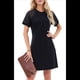 thumbnail image 3 of Vestido Camisero de Verano para Mujer, de Corta con Encaje, Informal, con Cuello Redondo y Plisado, Color Negro, Talla L, 3 of 10