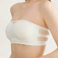 thumbnail image 5 of Iugvhana Women's Mesh Strapless Bra Seamless Breathable Push Up Bra Lift Support Non Slip Bandeau Tube Top Soft Wireless Everyday Bra White XL, 5 of 9