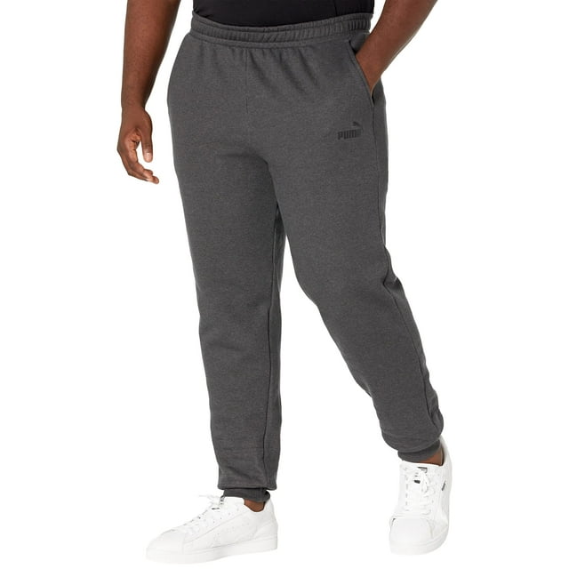 PUMA Men's Essentials Logo Fleece Sweatpants, Dark Gray Heather, SM