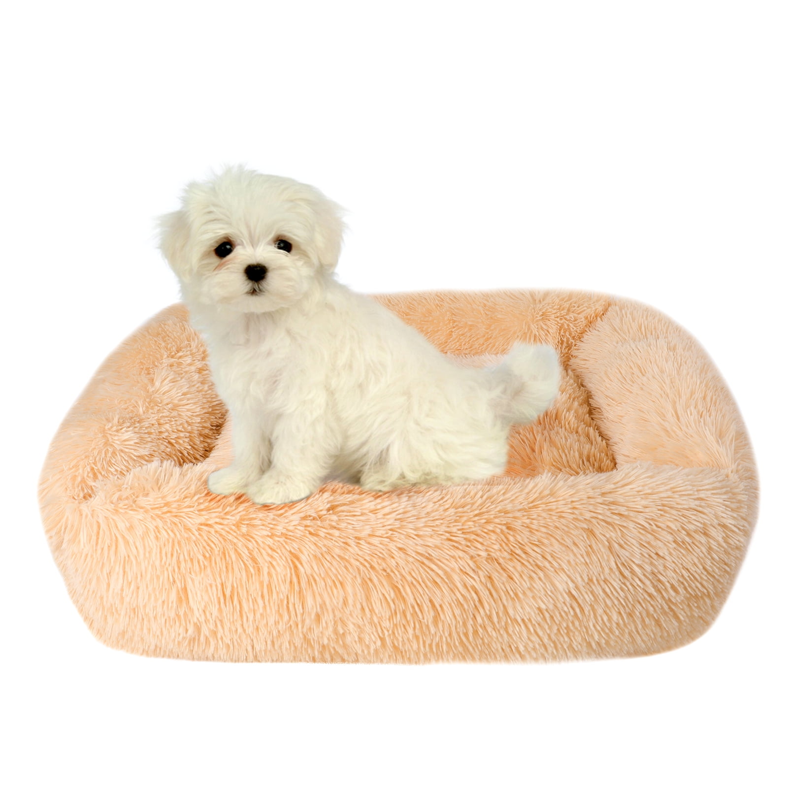 Sennaux Rectangle Plush Pet Bed Calming Bed for Dogs Cats Kennel Cuddler Crate Cushion Mat Washable
