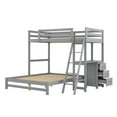 thumbnail image 4 of Abrihome Twin over Full Bunk Bed with Built-in Desk and Three Drawers,Gray, 4 of 7