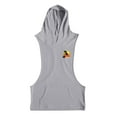thumbnail image 6 of Taqqpue Men's Workout Hooded Tank Tops Summer Solid Color Sleeveless Gym Hoodies Bodybuilding Muscle Cut Off Hawaiian Palm Tree Print T-Shirts Hawaii Beach Vacation, 6 of 7
