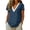 Navy #40, variant on DORKASM Linen Shirts for Women short Sleeve Solid Color Flowy T-Shirts V Neck Lightweight Business Summer Tees Loose Fit Casual Vocation T Ops Black L