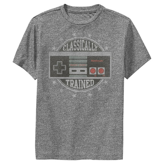 Boy's Nintendo Classically Trained Performance Graphic Tee Charcoal Heather X Large