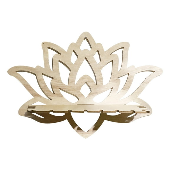 Flower Shaped Wall Shelf, Wooden Crystal Shelf, Hollow Out Wall Decor For Bedroom Living Room Bathroom, Hangable Shelf For Candle Photo Frames Plant