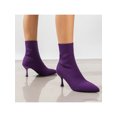 thumbnail image 4 of Innerwin Bottines pour Femmes Talon Haut Stilettos à Enfiler Chaussures d'Hiver Mode Bout Pointu Formel Violet 6, 4 of 8