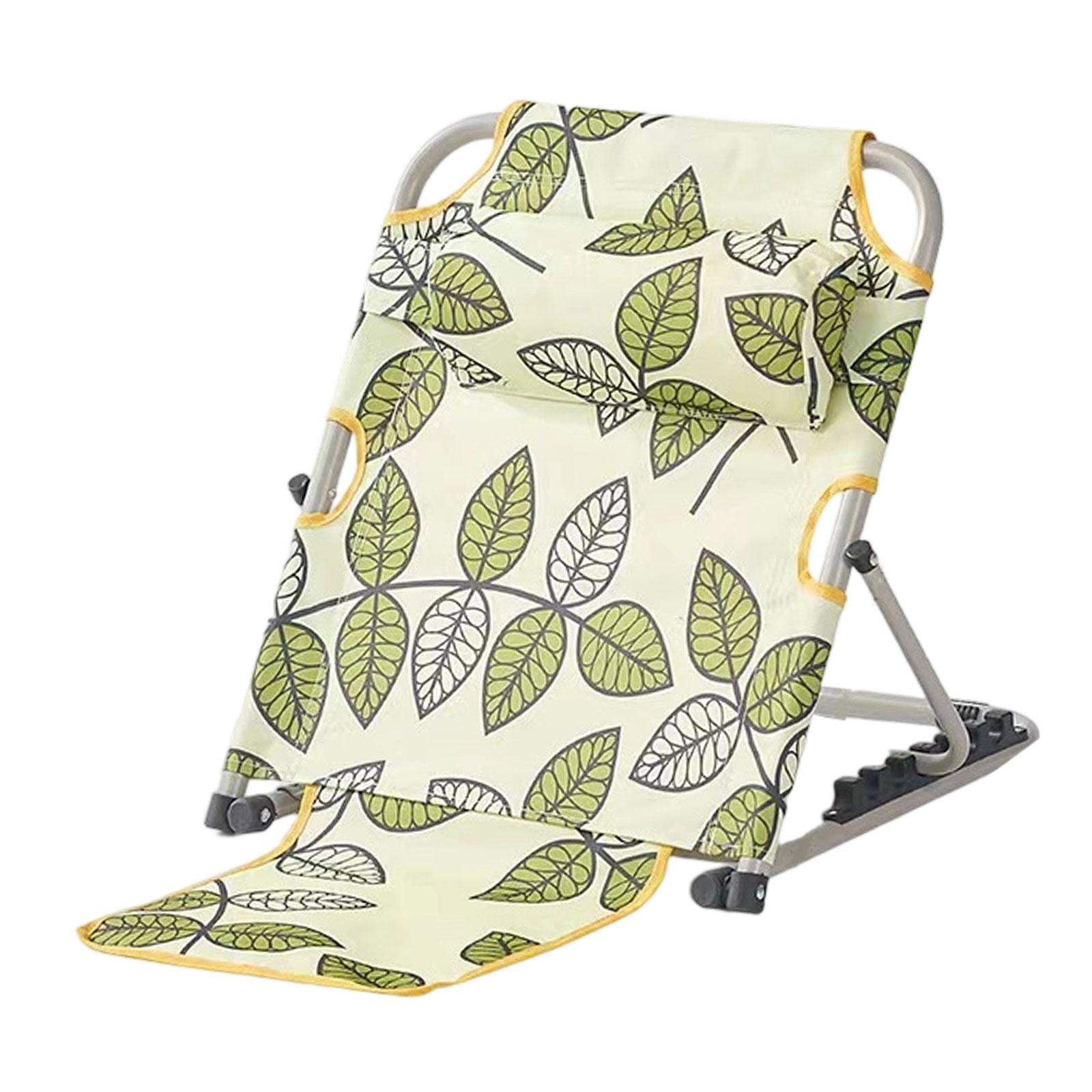 CarpNettore Bed Backrest Adjustable Change Angle Foldable Chair for Seating Read Resting Green Leaves