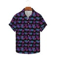 thumbnail image 2 of Handshe Men's Short Sleeve Shirt with Valentine's Day Print, Button-Down Collar for Casual Wear and Daily Use, 2 of 5