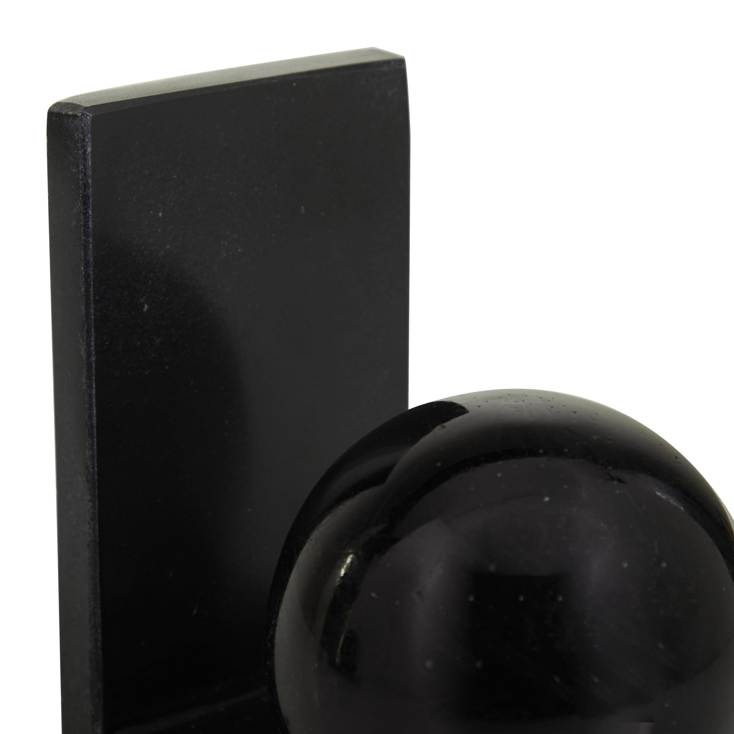 CosmoLiving by Cosmopolitan 7" Orb 7 lbs Black Marble Bookends (Set of 2)