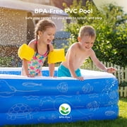 Inflatable Pool for Kids and Adults, 120x6822 Oversized Thickened Family Swimming Pool Blow Up Pool, Blue