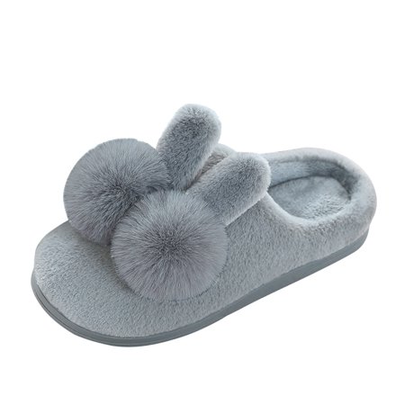 

Women Walking Shoes Couples Men Slip On Furry Plush Flat Home Winter Round Toe Keep Warm Cartoon Slippers Shoes slipper for Men cloth Grey