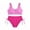 Pink, variant on Girls Swimsuit 2 Piece Cutout Girls' Swimwear Top High Waisted Bottom Bathing Suits for Teens/Pink/8Y