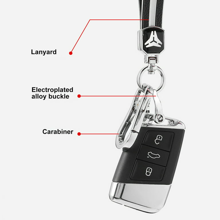  BETTERHUMZ Alcantara Leather Keychain,Carbon Fiber Car Key Case  Chain,Car Key Lanyard for Car Fob & Home Keys Keyrings Accessories (Black)  : Automotive