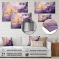 thumbnail image 4 of Designart "Ink Clouds of Purple and Gold Marble I" Fractals Metal Art Living Room, 4 of 5