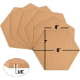 thumbnail image 2 of NOGIS Hexagon Cork Board Tiles Self Adhesive 6 Pack - 1/2" Thick Corkboards for Wall 8" x 7" Memo Boards Pin Board Decorative Bulletin Board for Office Home Kitchen - 40 Multi-Color Push Pins, 2 of 7