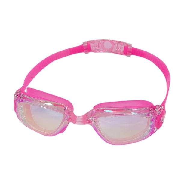 Gafas de natación transparentes antivaho para adultos y adolescentes, a prueba de fugas Galvanoplastia rosa