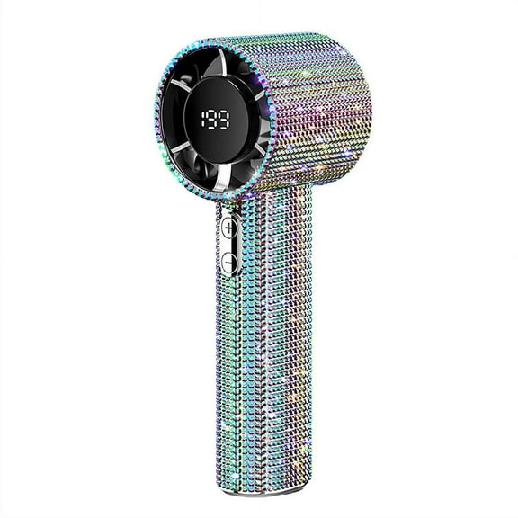 Bling Handheld Mini Personal Cooling Fan, Portable Rhinestone Handheld Fan for Summer Outdoor