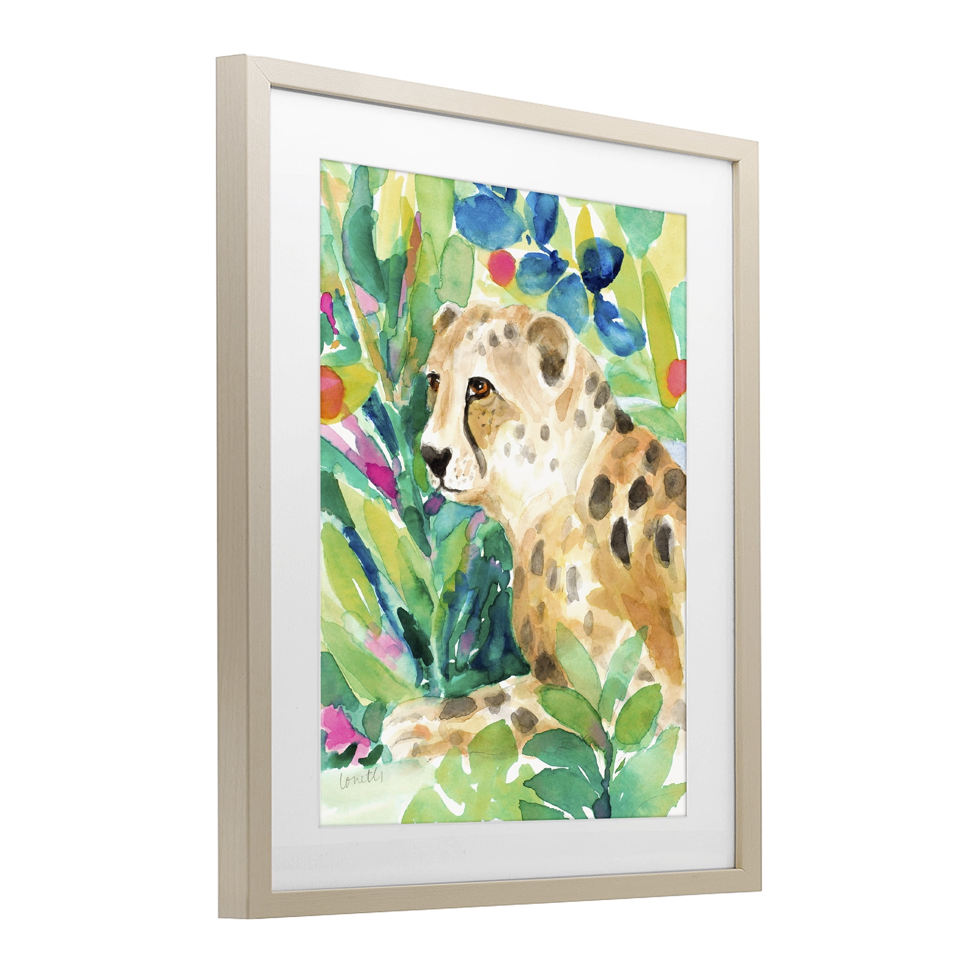 Stupell Industries Vibrant Chillin' Cheetah Birch Framed Print Under Glass, design by Lanie Loreth