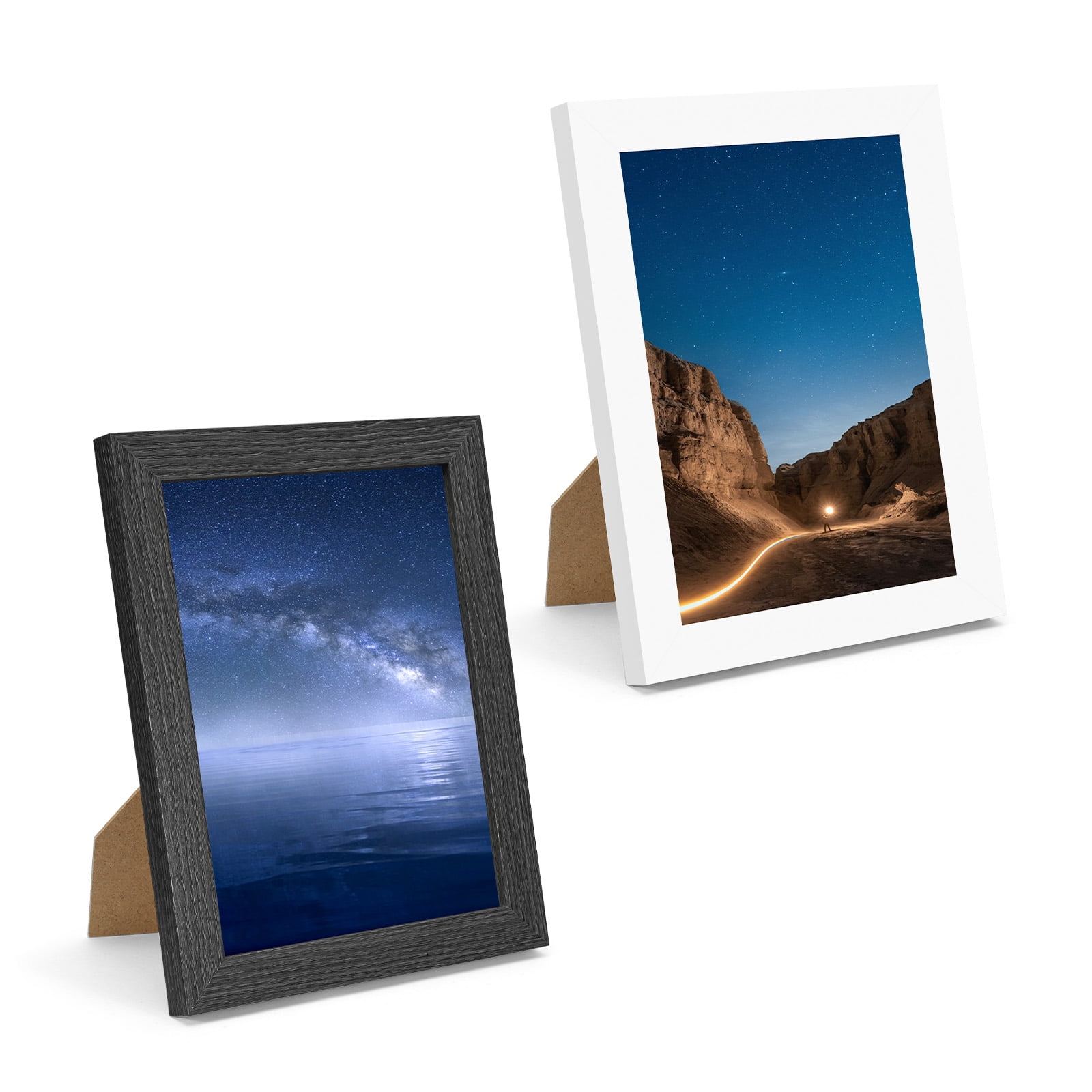 Isaac Jacobs 5x7 White Textured Leather Vertical & Horizontal