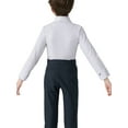 thumbnail image 2 of iixpin Kids Boys Latin Ballroom Dance Leotard Shirt Long Sleeve Bodysuit with Bow Tie Modern Salsa Tango Dancwear White 120, 2 of 7