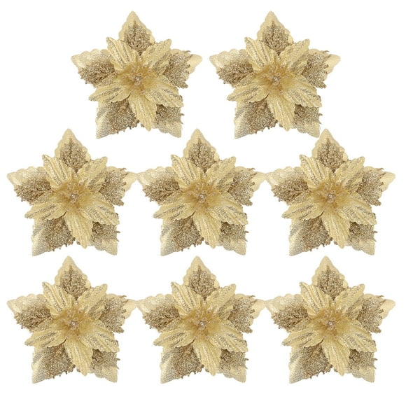 Miangastore Party Flower Adornment Silver Glitter Powder 8Pcs 3.5x3.5in