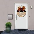 thumbnail image 5 of Eveokoki 12" The Book Is Always Better Front Door Decor for Farmhouse Porch Decorations, Rustic Door Wreaths Sign with Fall Leaves, Round Wooden Hanging Sign, 5 of 5