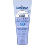 Coppertone Every Tone Sunscreen Lotion SPF 50, Rubs on Clear Sunscreen, 7 fl oz Tube
