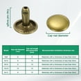 thumbnail image 7 of Uxcell 50 Sets Double Cap Leather Rivets, 10x10mm Round Cap Metal Studs Rivets for Leather Craft Repair DIY Purse Belts Bags Shoes, Bronze, 7 of 7