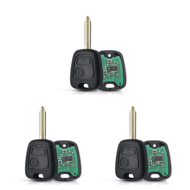 Riwesomey Reemplazo de llave de puerta de coche, 2 botones portátiles para mando a distancia de 433Mhz, llaves, reemplazo modificado de Type1 NO1