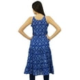 thumbnail image 3 of Bimba Women A-Line FlaiDress Summer Wear Blue Printed Kurta Kurti Beach Clothing, 3 of 7