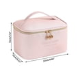 thumbnail image 3 of Travel Large Capacity Storage Pouch Multifunctional Makeup Pouch PU Cosmetic Bag Travel Organizer Toiletry Bag PINK, 3 of 8