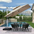 thumbnail image 5 of PURPLE LEAF 9FT Deluxe Square Patio Umbrella, Large Offset Cantilever Umbrella with 360° Rotation, Beige, 5 of 11