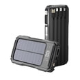 thumbnail image 4 of 10000mAh Solar Power Bank 4 Cable Portable Charger with Red Laser For Cellphone, Black, 4 of 6