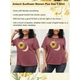 thumbnail image 6 of Anbech Sunflower And Moon Plus Size T-Shirts for Women Graphic Sunflower with Moon Print Oversize Short Sleeves T-Shirt with Round Neck, 6 of 9