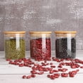 thumbnail image 2 of Airtight Canisters Set, Premium Borosilicate Glass, Strong Sealing Bamboo Lid, 450Ml, 3PCS, 2 of 7