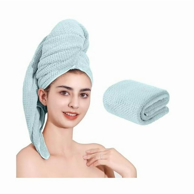 wonima11 Microfiber Hair Towel Quick Dry Hair Towel Hair Drying Towels Suitable for All Kinds of Hair Ultra Absorbent Long and Thick Hair 24X48inch Blue (1pcs)