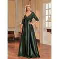 thumbnail image 4 of Women's Formal Dress Wedding Guest Dress Bell Sleeve Bridesmaid Dress Maxi Evening Dress, 4 of 5