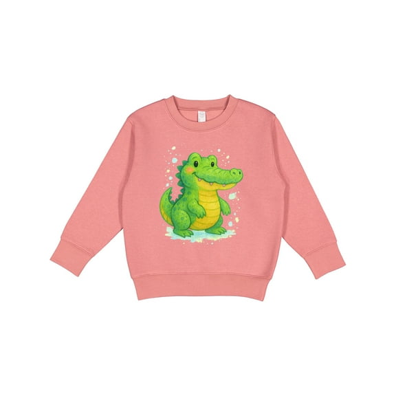 Inktastic Cute Green Crocodile Cartoon Illustration Toddler Sweatshirt