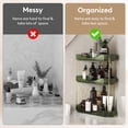 thumbnail image 3 of Lifewit 3-Tier Bathroom Counter Organizer Corner, Plastic Makeup Skincare Storage Organizer Countertop, Perfume Tray and Cosmetic Shelf in Bedroom, Dresser, Kitchen (Green), 3 of 7